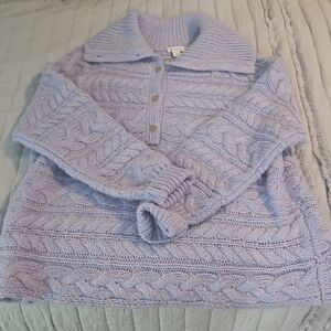Sundance Lilac Cable Knit Cardigan